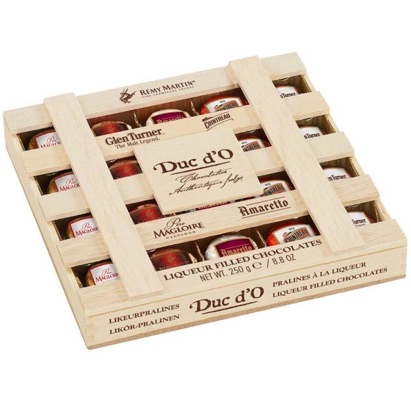 Duc d'O | Likeur | Gevulde Chocolade | Houten Doos | 20 st | 250g