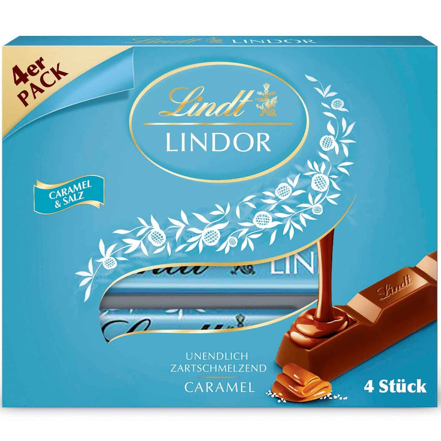 Lindt | Lindor | Karamel & Zout | Melkchocolade Sticks | 4x25g