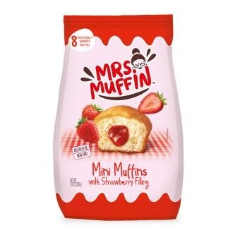 Mrs. Muffin | Mini Muffins met Aardbeienvulling | 200g