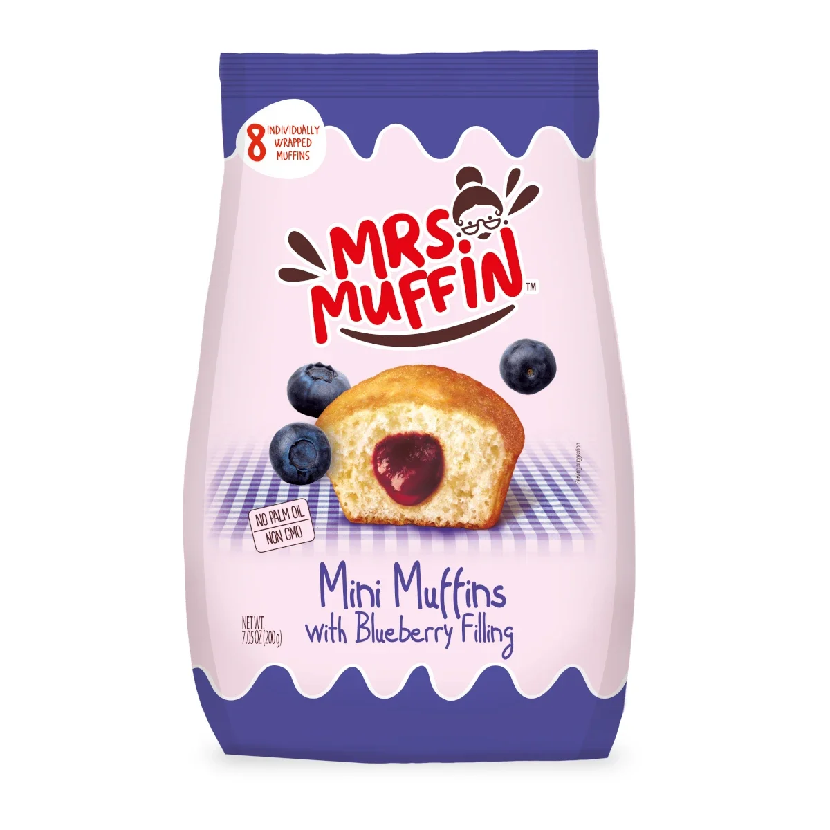 Mrs. Muffin | Mini Muffins met Bosbessenvulling | 200g