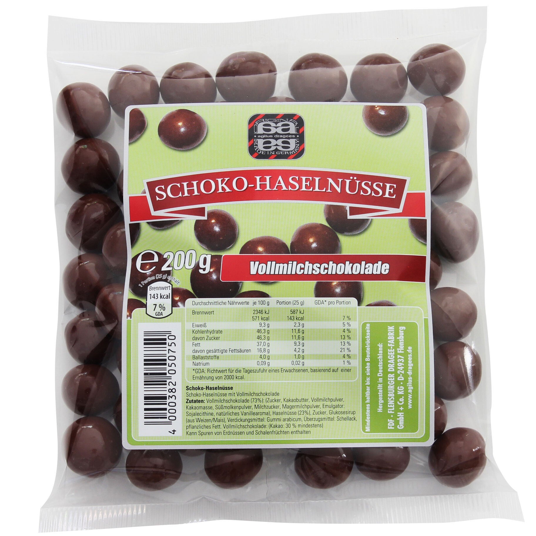 agilus | Schoko-Haselnüsse | Hazelnoten | Melkchocolade | 200g