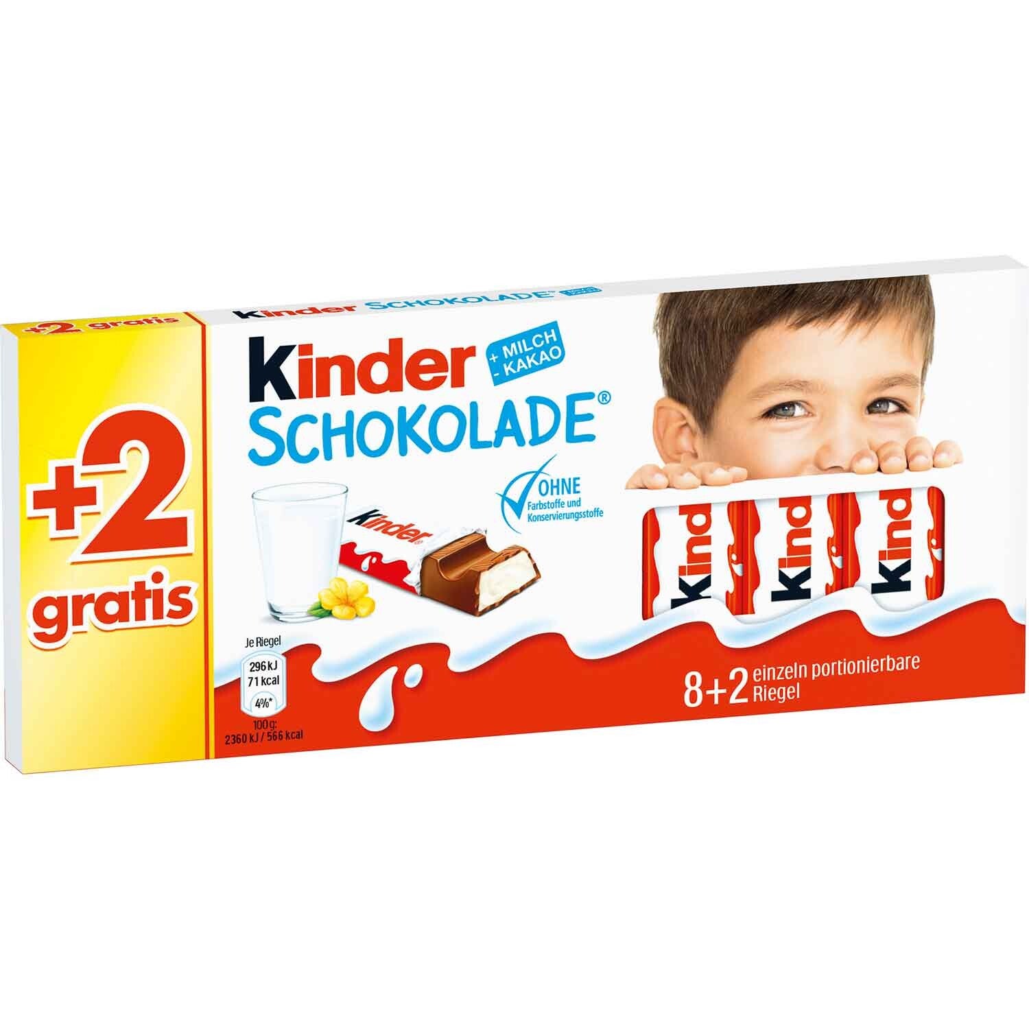 kinder | Melkchocolade | 8 stuks + 2 gratis | Ferrero | 100g