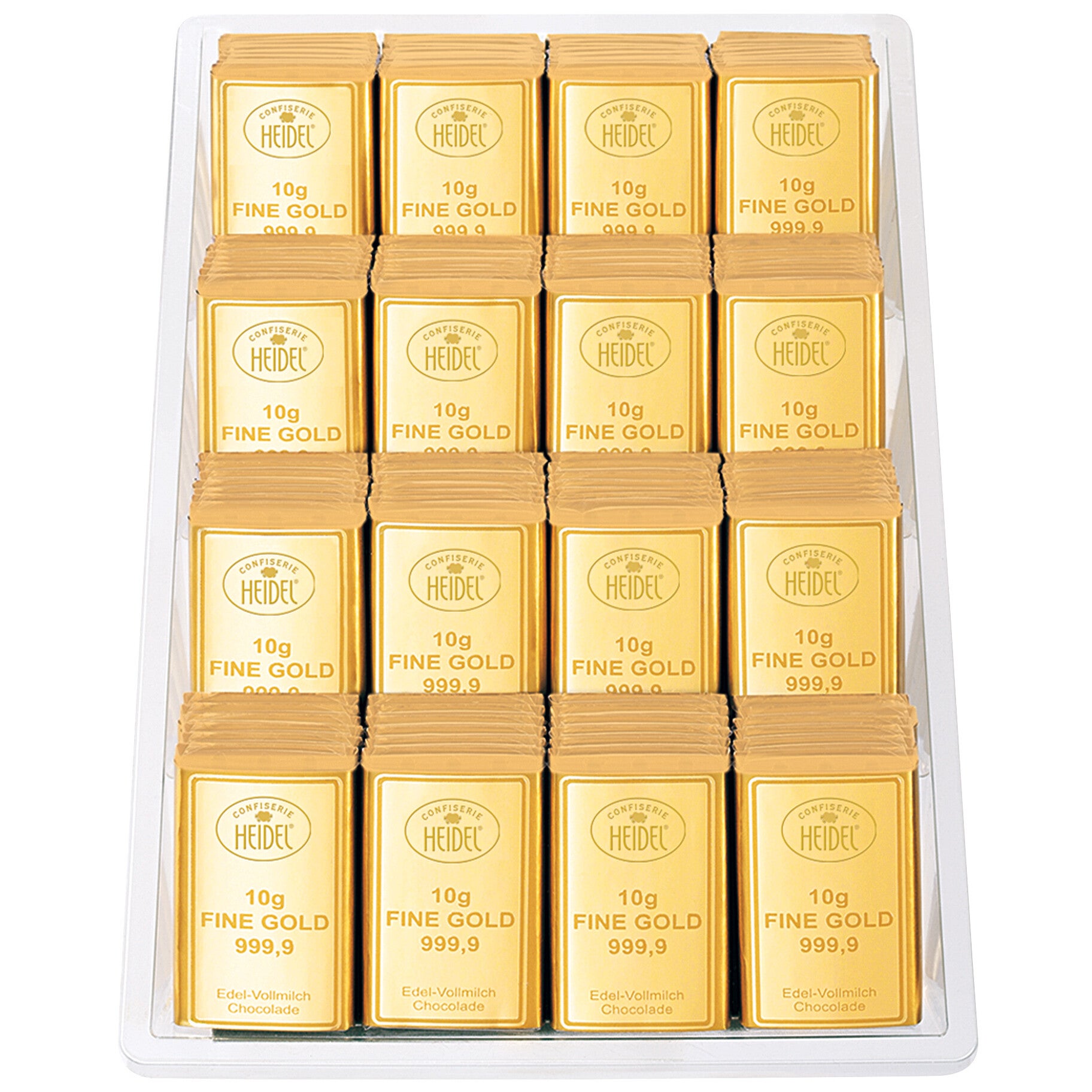 Heidel | Toonbankdisplay | 108 Goudstaven | Melkchocolade | 1080g