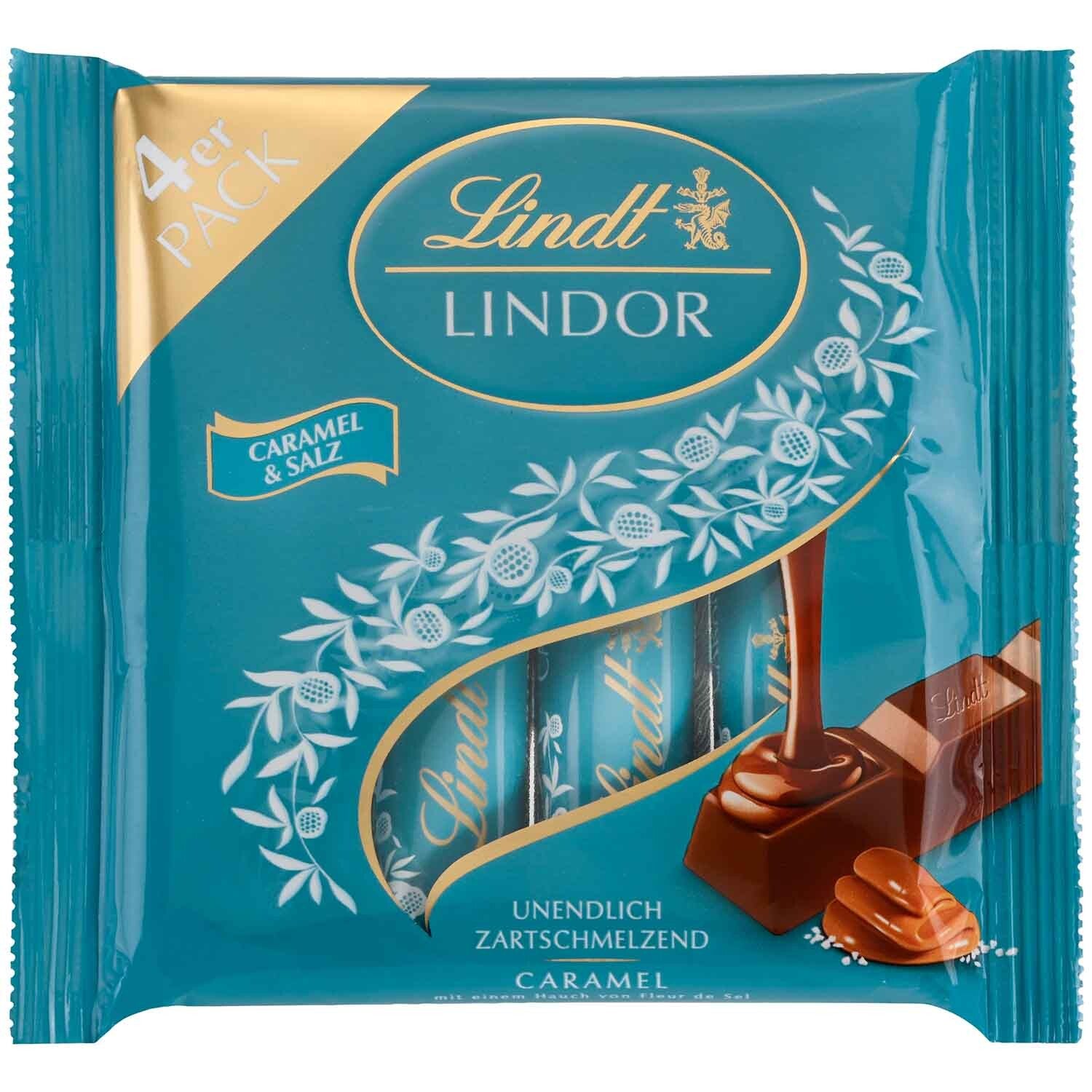 Lindt | Lindor | Karamel & Salt | Melkchocolade Sticks | 4x25g