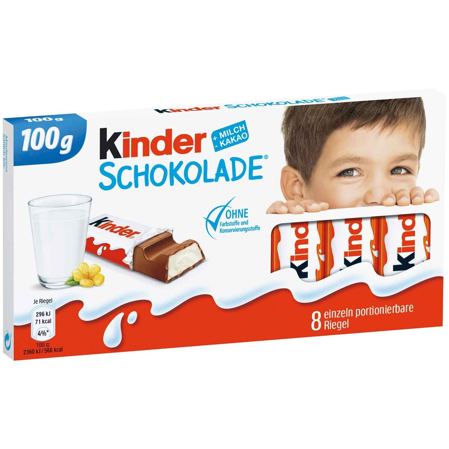 kinder | Melkchocolade | 8 stuk | Ferrero | 100g
