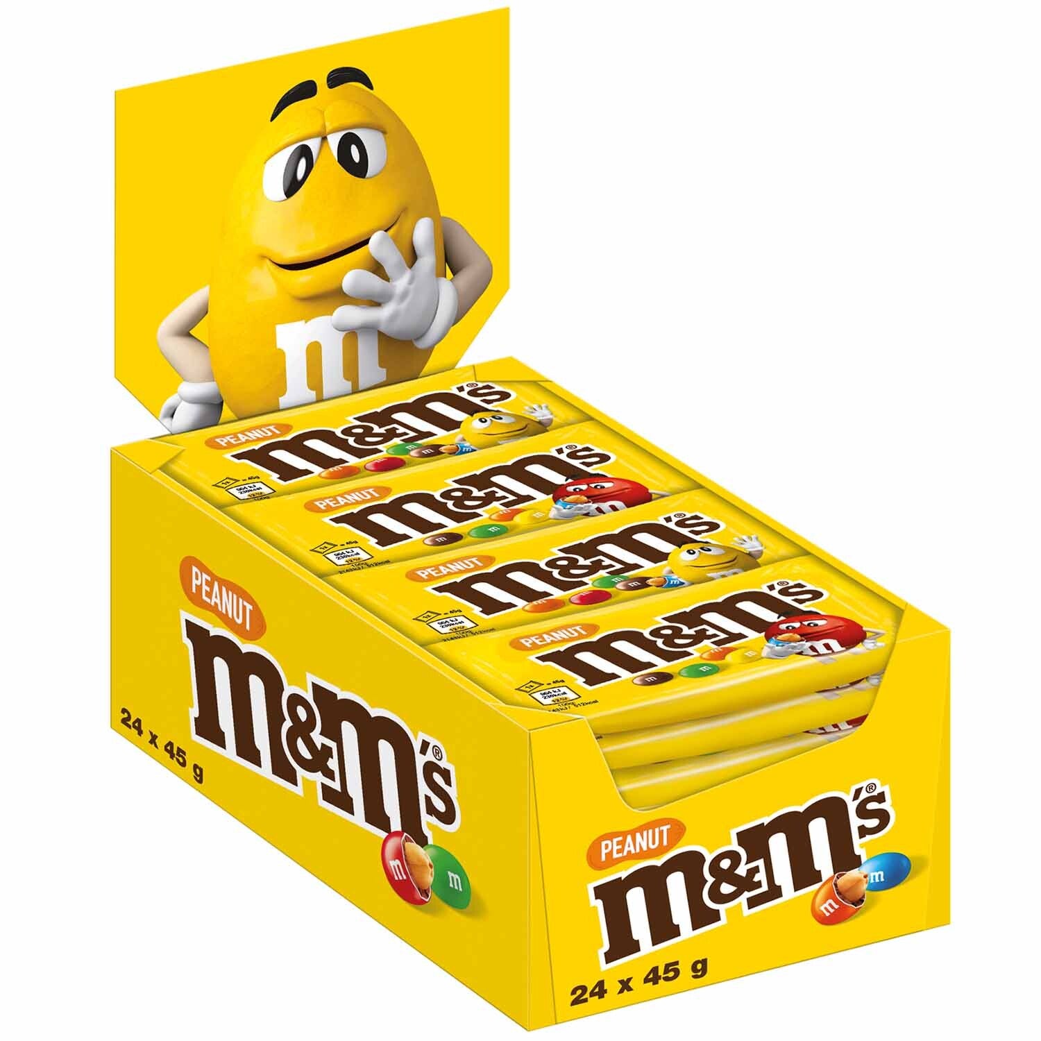 M&M'S | Peanut | Chocolade pinda's | 24×45g | 1080g