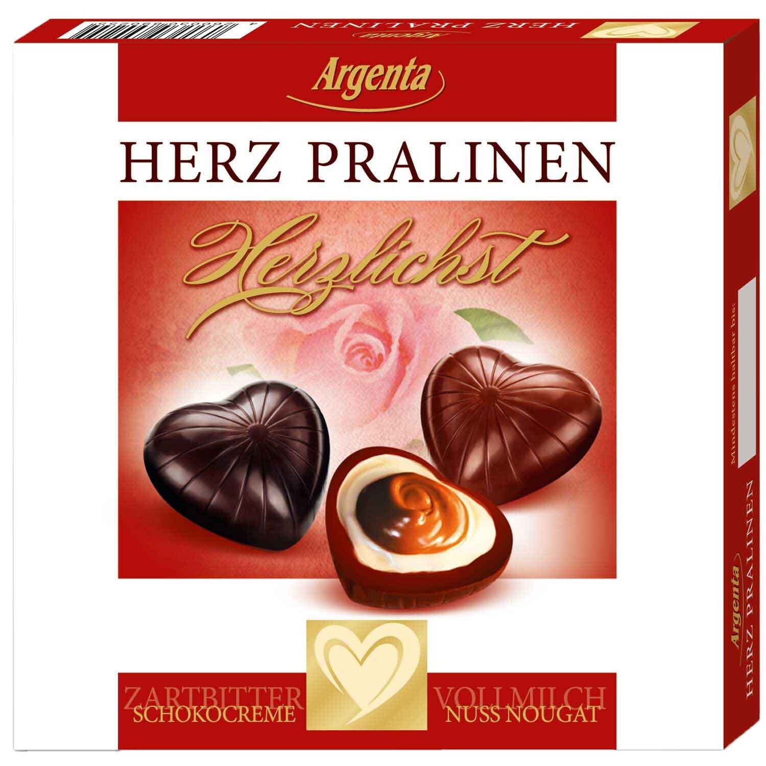 Argenta Herz Pralinen Herzlichst 96g