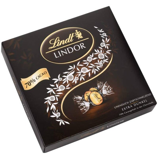 Lindt Lindor pure chocolade balletjes 70% cacao 186g