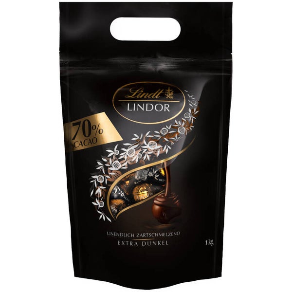 Lindt Lindor pure chocolade balletjes 70% cacao 1kg