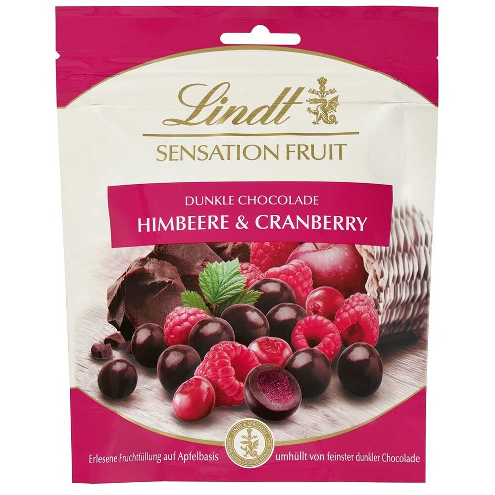 Lindt | Sensation Fruit | Framboos | Veenbes | Pure choco | 150g