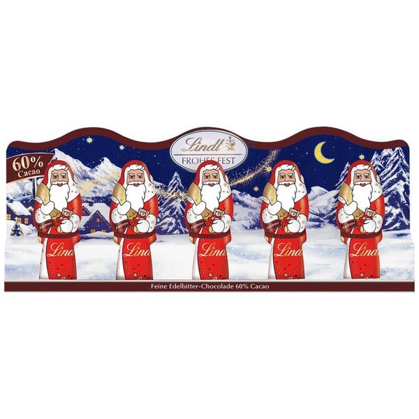 Lindt | Mini Kerstmannen | 60% Cacao | Pure chocolade | 5x10g
