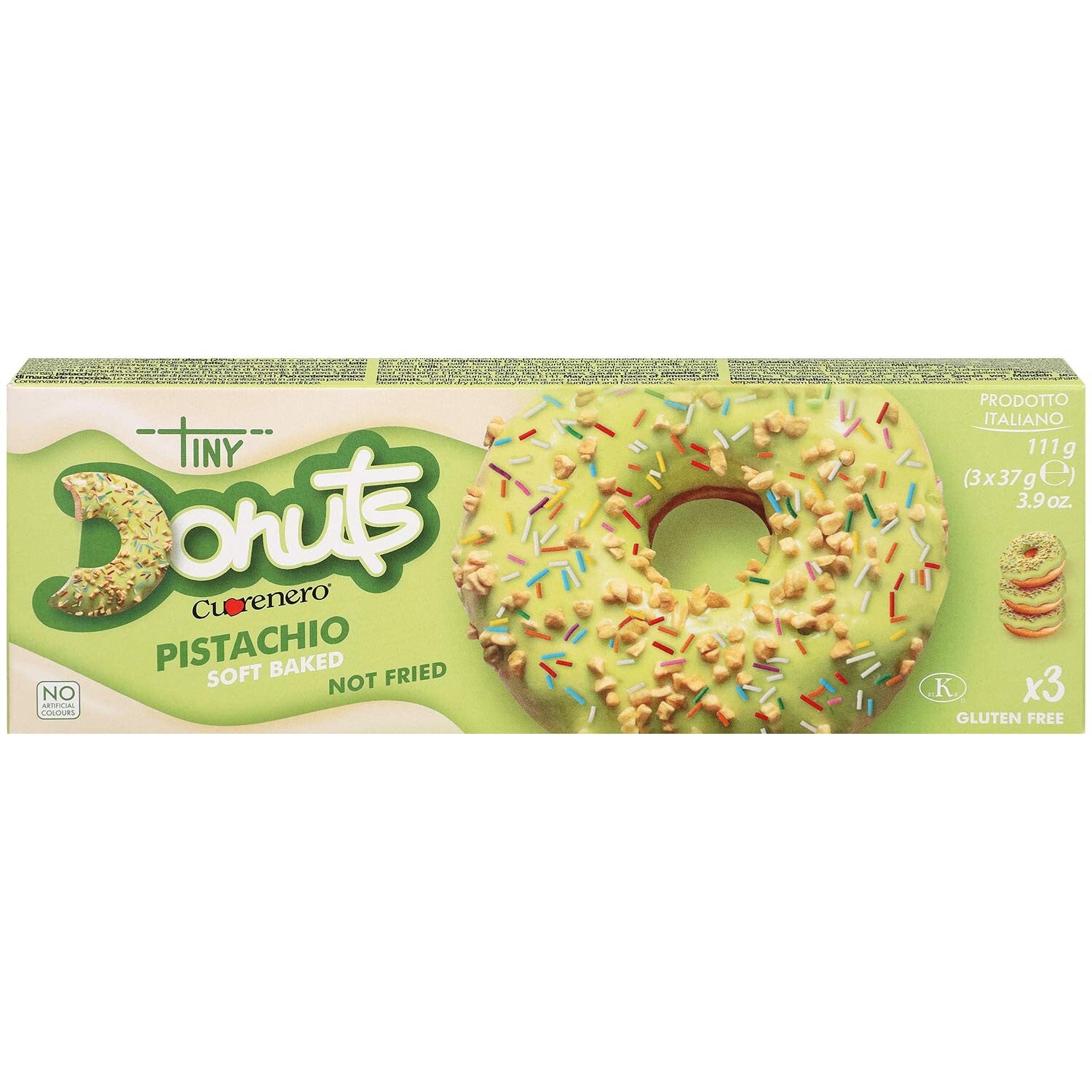 Cuorenero | Glutenvrij | Donuts Pistache | 3x37g | 111g