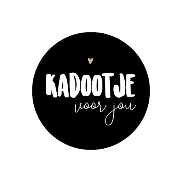 Kadootje voor jou zwart sticker/10 stuks
