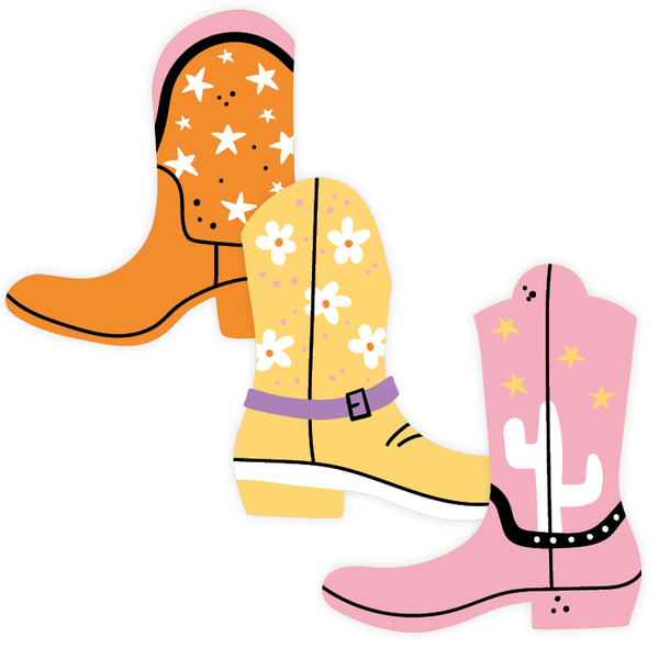 Cowboylaarzen sticker/9stuks