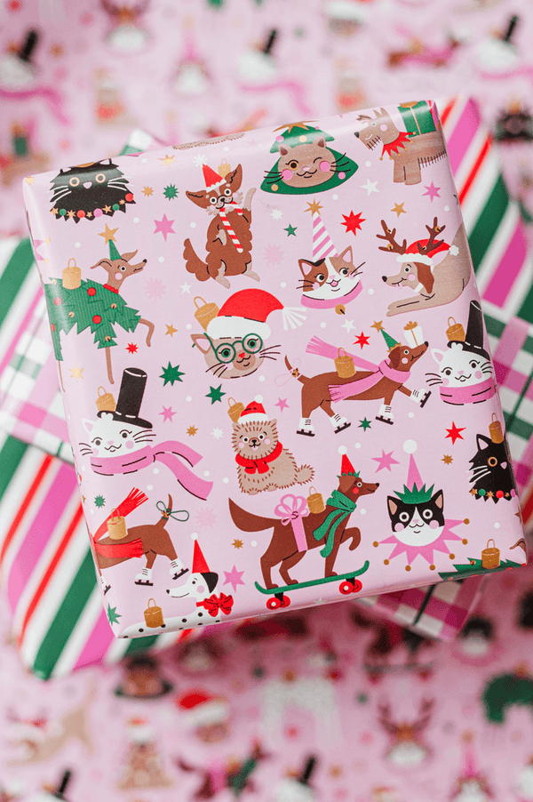 Inpakpapier-christmas dieren