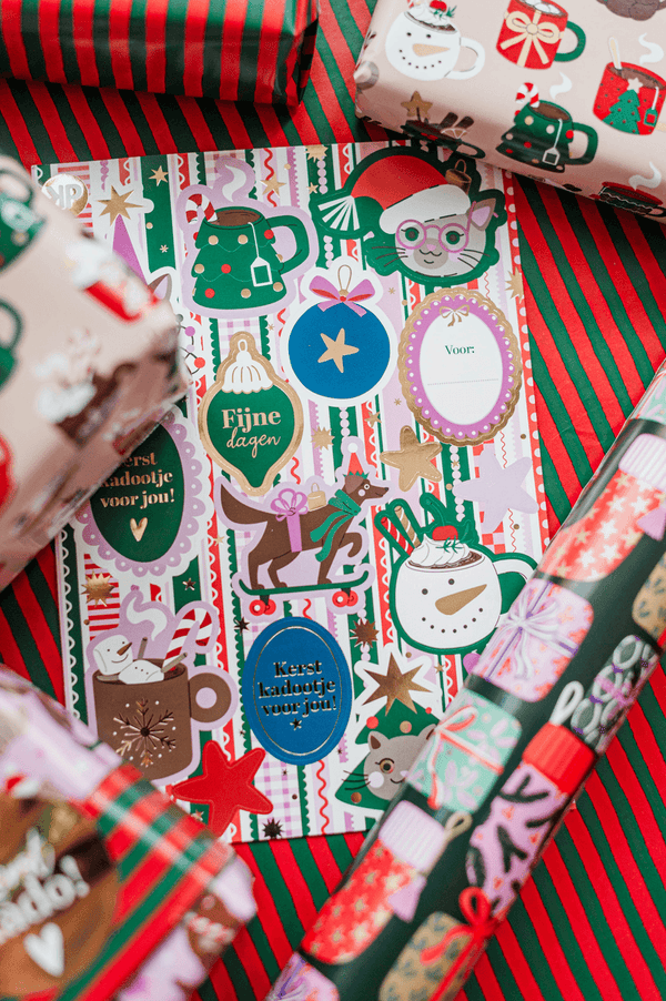 Stickervel-Christmas dieren