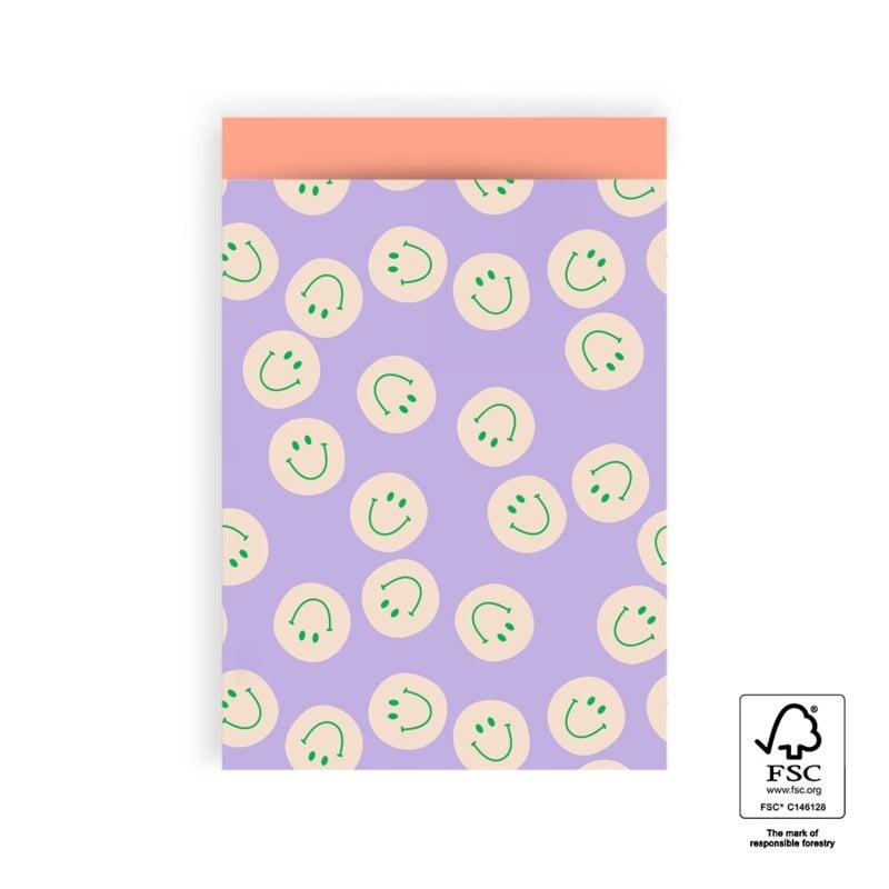 Cadeauzakje Smileys paars |L