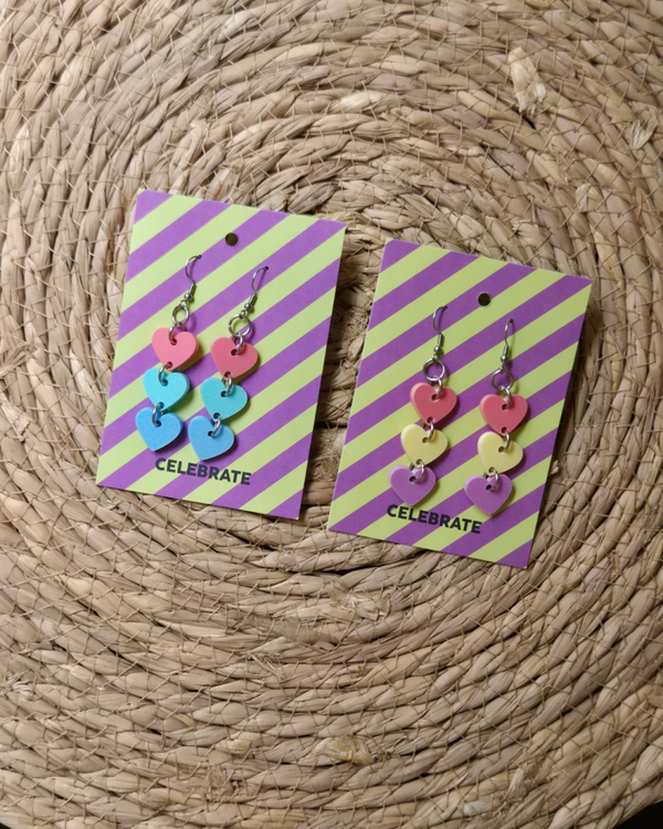 Oorbel zilver met hartjes