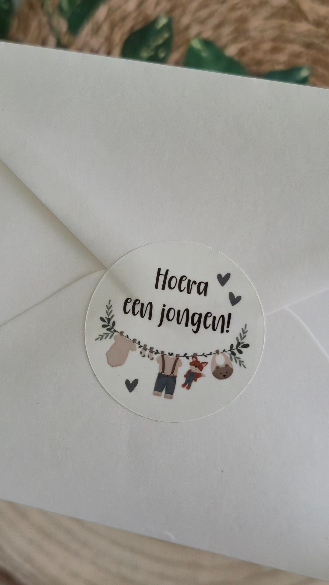 Sluitsticker hoera een jongen!/10 stuks