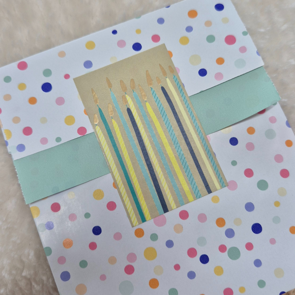 Sluitsticker Kaarsen blauw goud/10 stuks