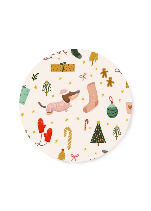 Sluitsticker kerst teckels/10 stuks