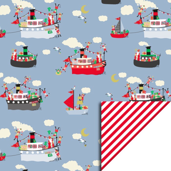 Inpakpapier sint pakjesboot