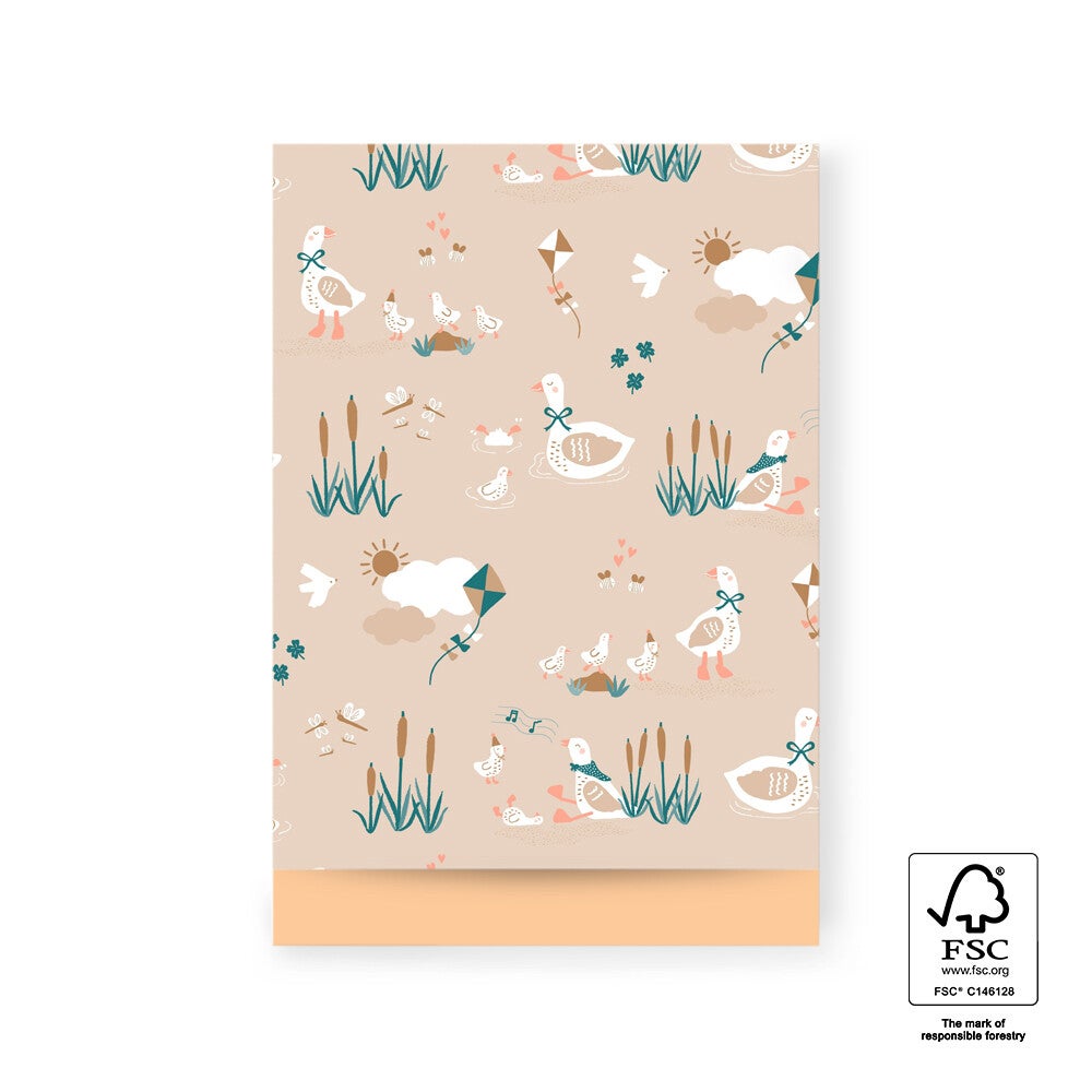 Cadeauzakje Ganzen beige |L