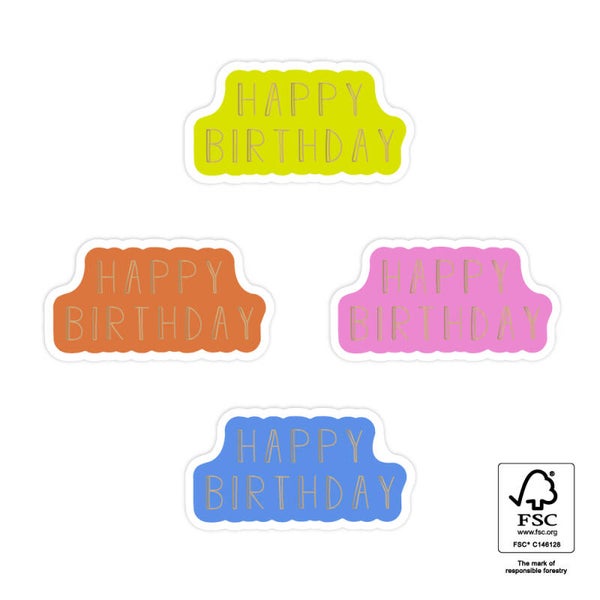 Happy birthday sticker/8 stuks