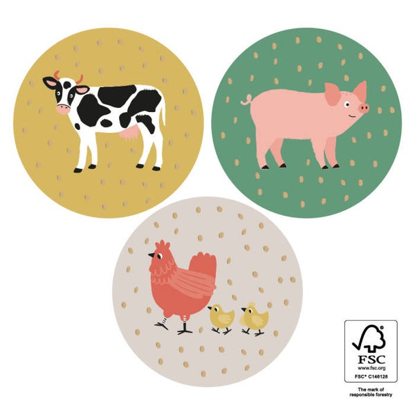 Sluitstickers boerderij/9 stuks
