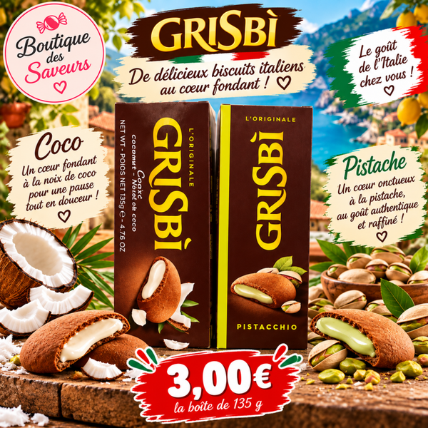 🇮🇹 Biscuits italiens Grisbi – Coco ou Pistache