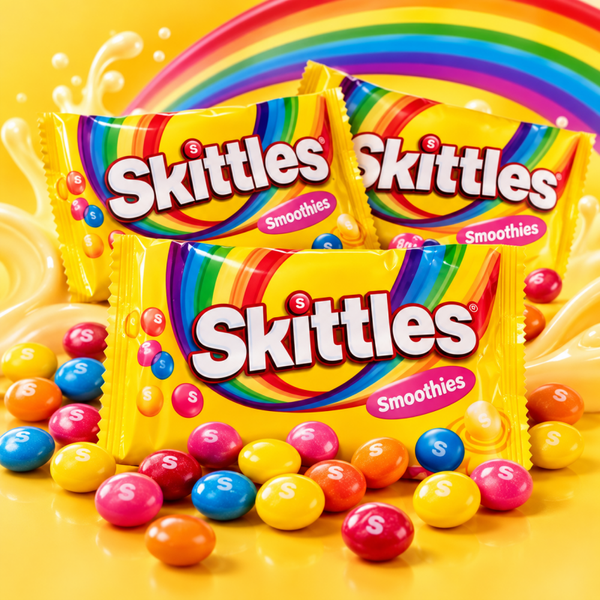 🌈 Skittles Smoothies – Les bonbons fruités aux couleurs de l’arc-en-ciel ! 🍬 38G