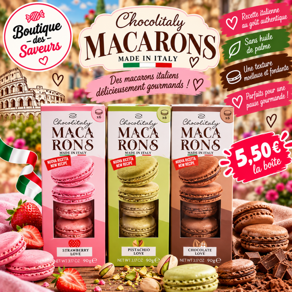 🇮🇹 Macarons italiens Chocolitaly – 3 saveurs gourmandes