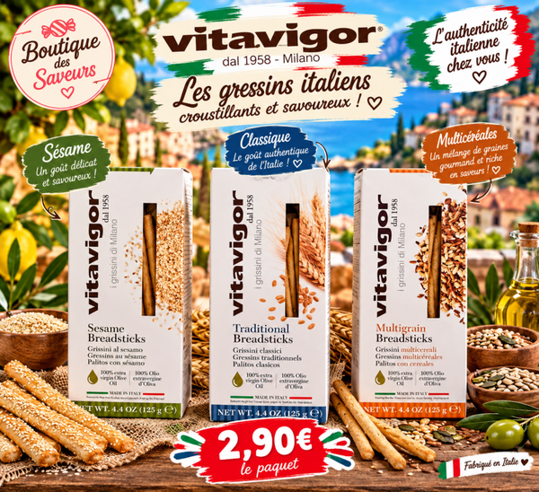 🇮🇹 Gressins italiens Vitavigor – Plusieurs saveurs