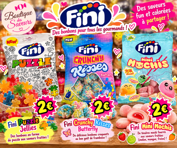 🌈 Bonbons Fini du Monde – Puzzle Jellies, Crunchy Kisses & Mini Mochis
