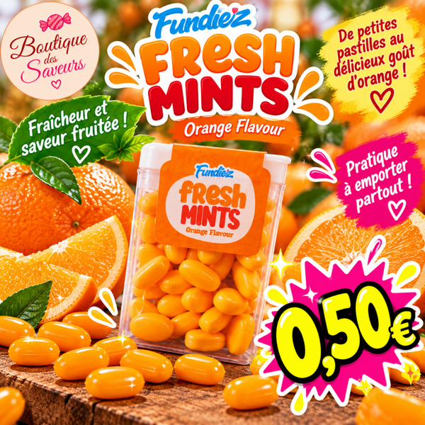 🍊 Fundiez Fresh Mints Orange – Mini bonbons à la menthe goût orange 🍬