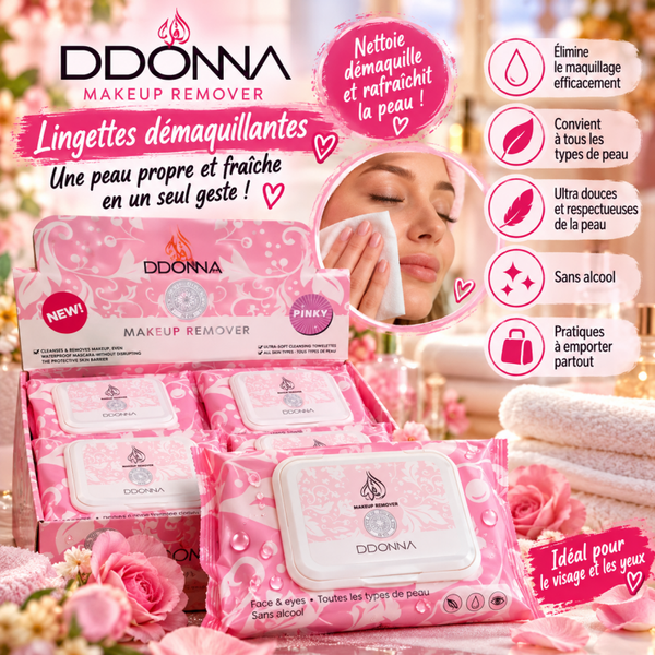 DDONNA Pinky – Lingettes démaquillantes visage et yeux 🌸