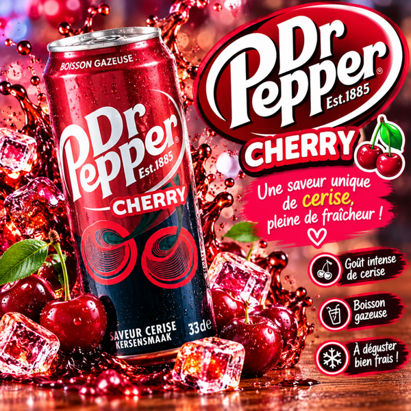 Dr Pepper Cherry – Boisson gazeuse goût cerise 33 cl