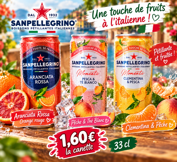 🥤 Sanpellegrino Momenti – Boisson pétillante aux fruits 33 cl