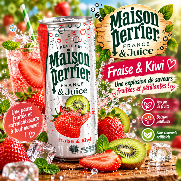 Maison Perrier & Juice Fraise-Kiwi – Boisson pétillante fruitée