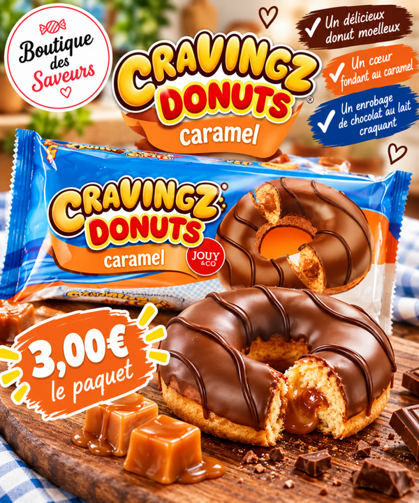 🍩 Cravingz Donuts Caramel – Donut gourmand au chocolat