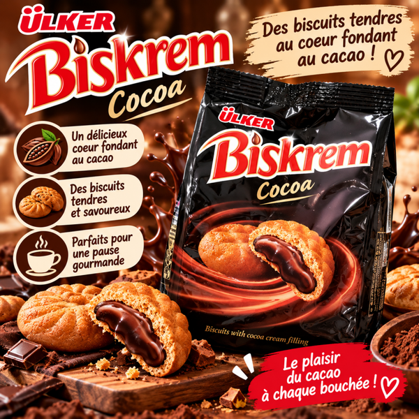 🍫 Ülker Biskrem Cocoa – Les biscuits au cœur fondant de cacao ! 🤎