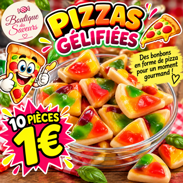🍕 Bonbons Pizzas Gélifiés – 10 pièces à 1 € ! 🍬