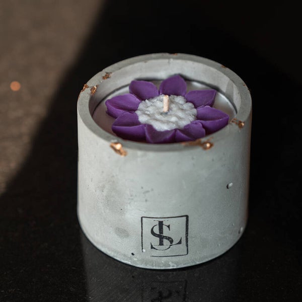 Betonnen pot (paars)