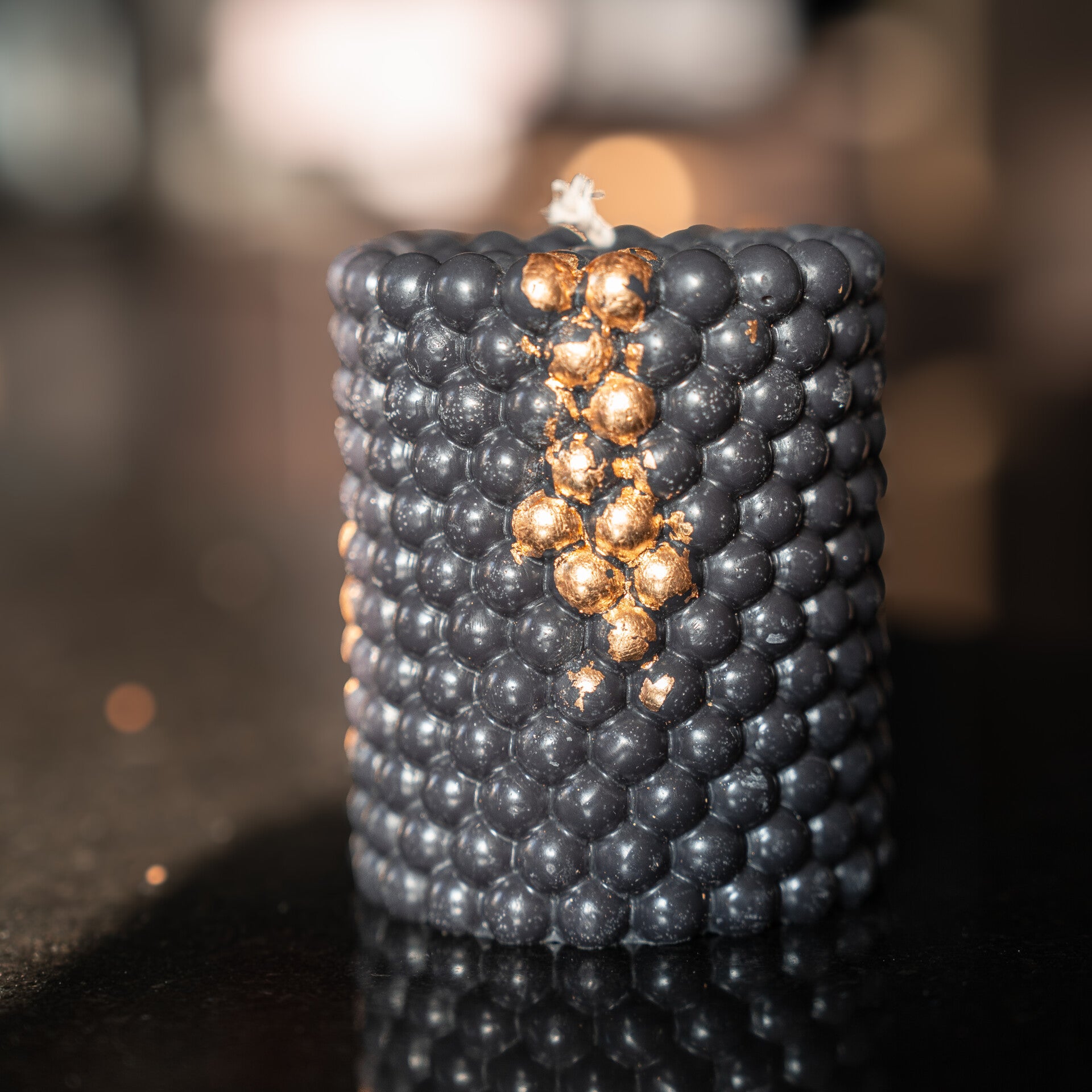 Luxe bolletjes kaars (zwart)