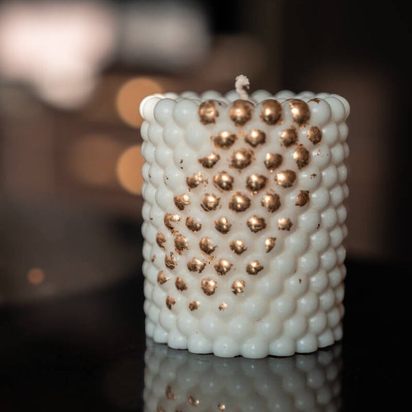 Luxe bolletjes kaars (wit)