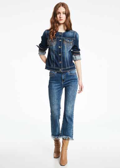 Gaudi Flared Cropped Jeans