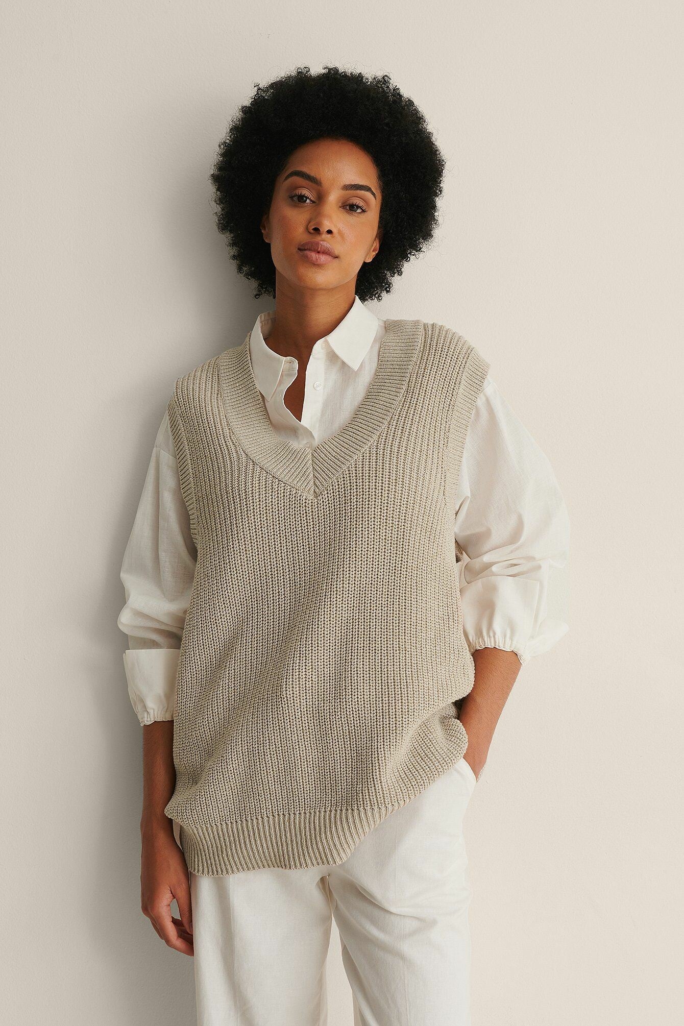 トップス clesste OVERSIZED DS KNIT VEST トップス CLESSTE oversized drivers knit vest stein