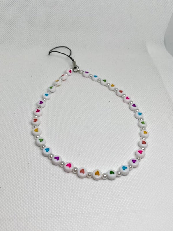 Telefoonkoord - gekleurde hartjes