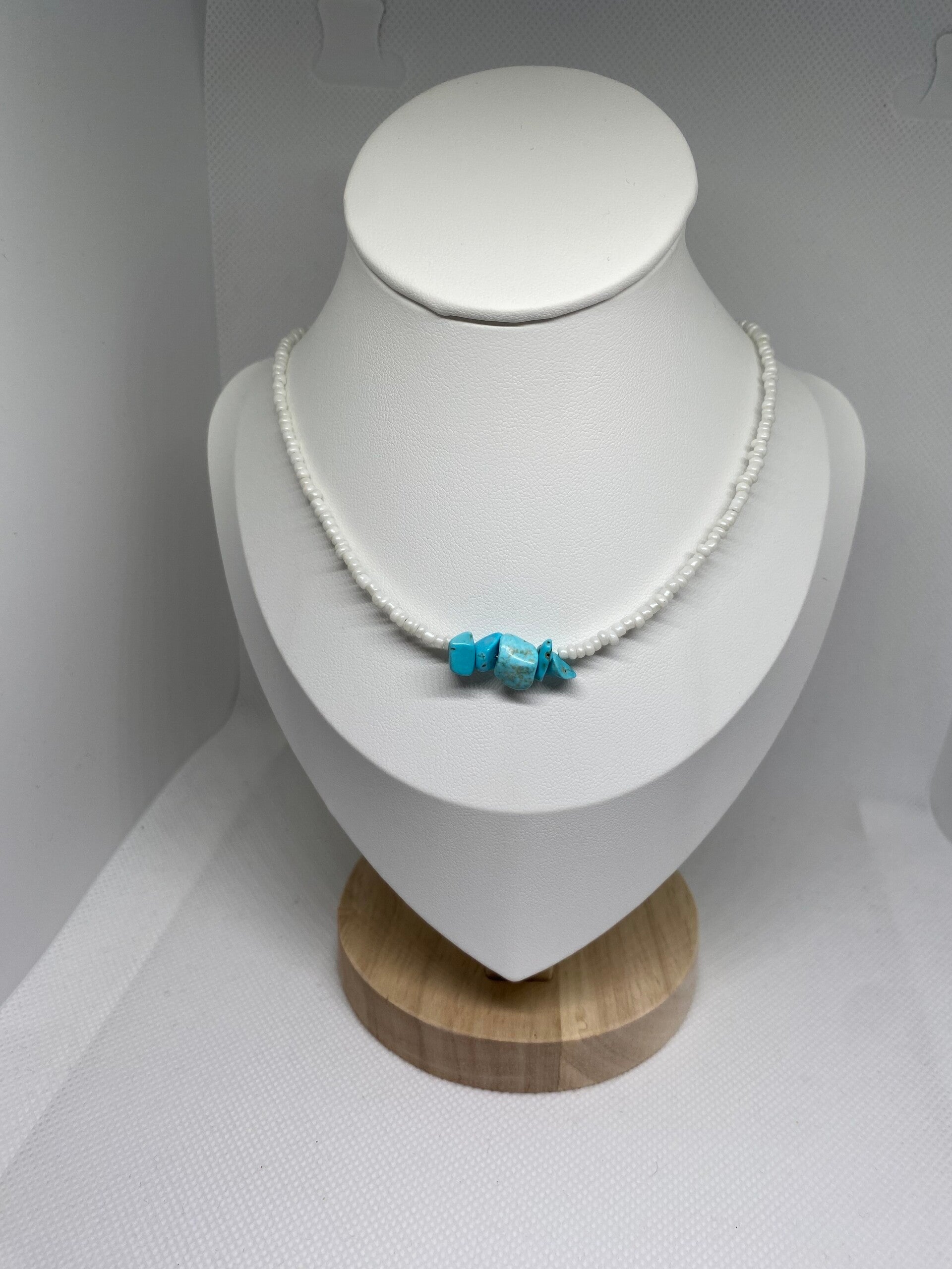 Ketting zilver sluitinkje - wit