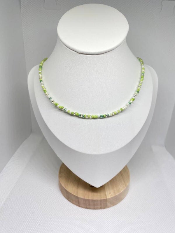 Ketting zilver sluitinkje - groen